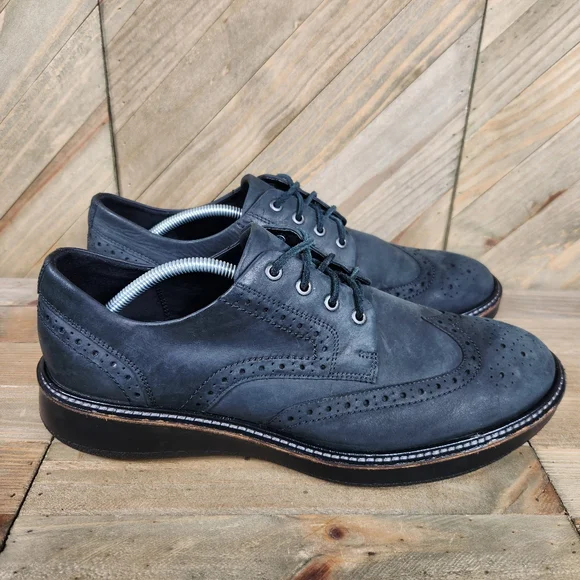 Ecco Shoes Ecco Aurora Tie Wingtip Oxfords Mens Suede Leather